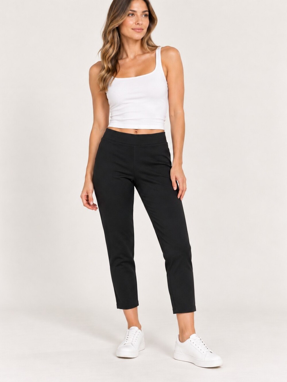 Eileen Fisher Black Cropped Slim Ankle Pants